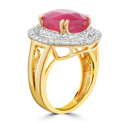 DIAMOND RING WITH RUBY