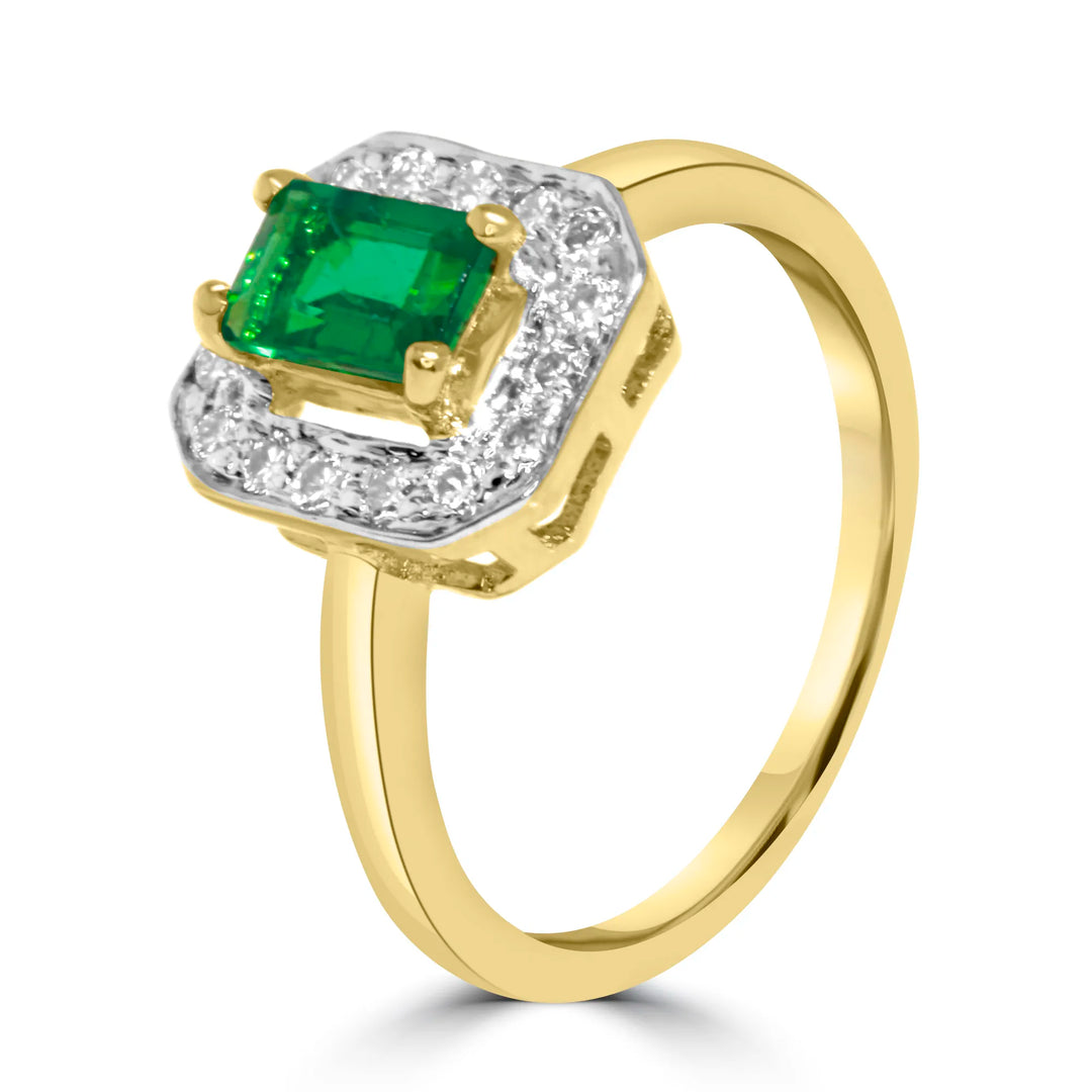 The Emerald Halo Ring