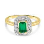Load image into Gallery viewer, The Emerald Halo Ring
