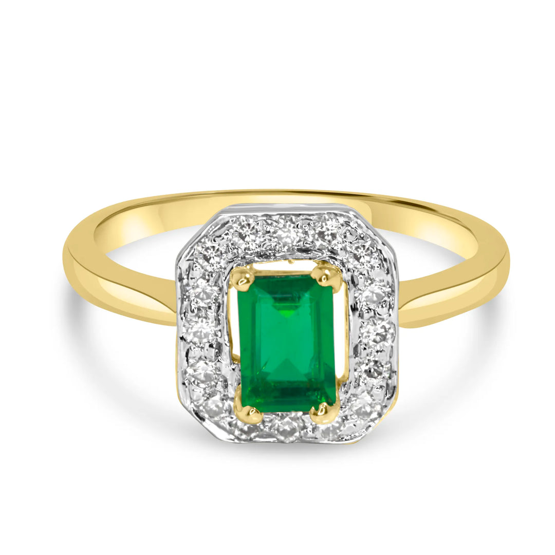 The Emerald Halo Ring