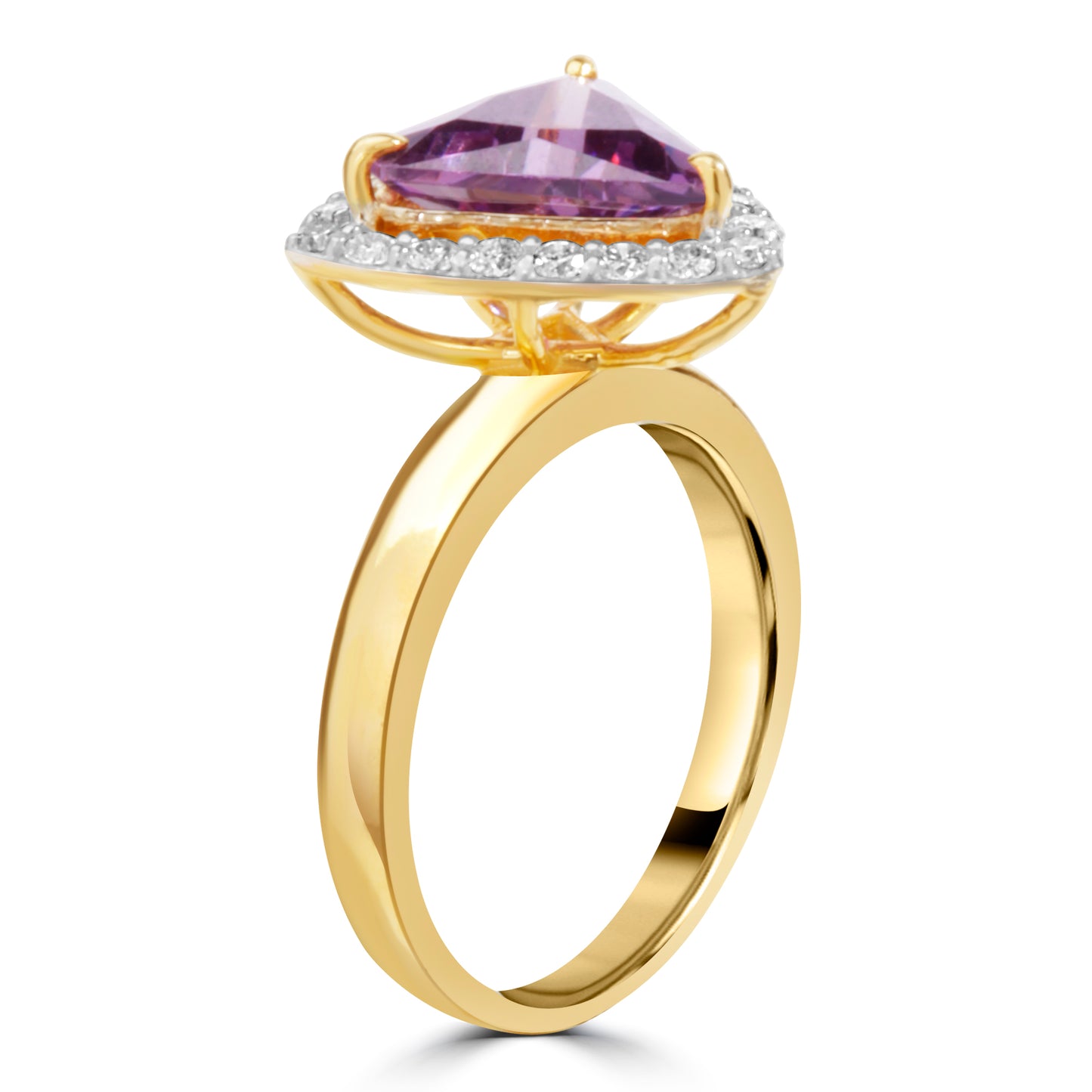 DIAMOND RING WITH AMETHYST STONE