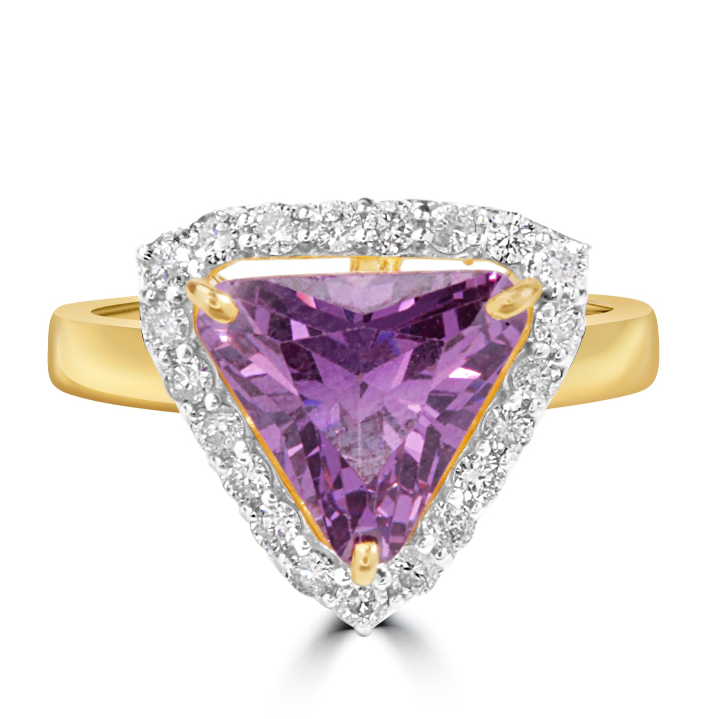 DIAMOND RING WITH AMETHYST STONE