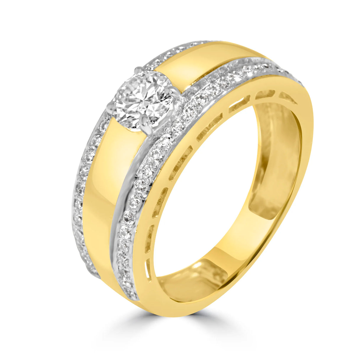 The Solitaire Glow Ring | Gold Plated 925 Sterling Silver Solitaire Diamond Ring for Women