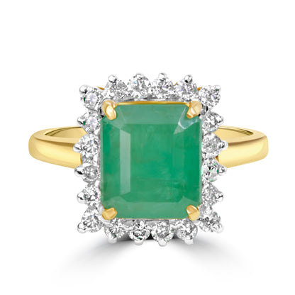 DIAMOND AND EMERALD RING