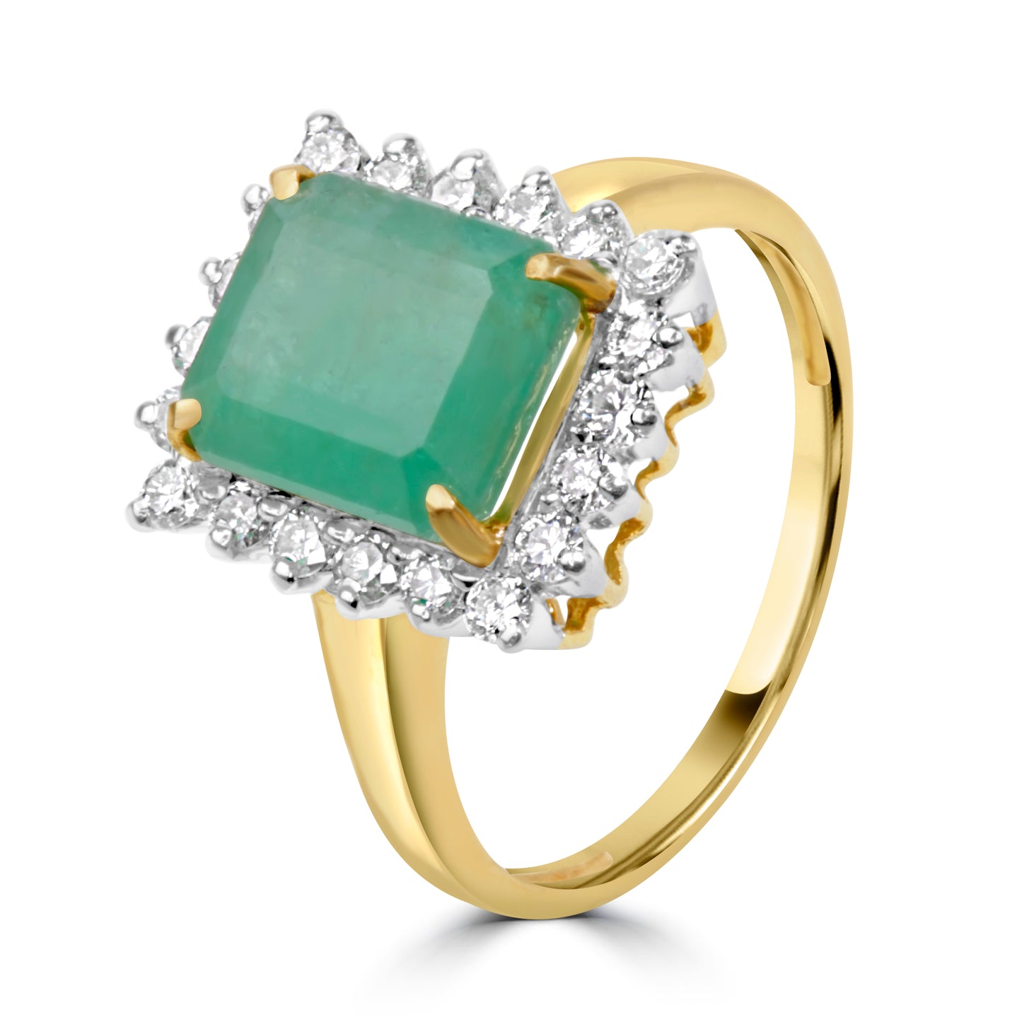 DIAMOND AND EMERALD RING