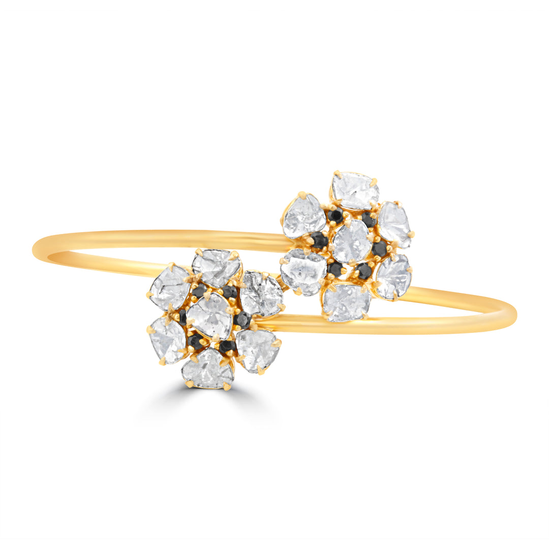Floral polki twisted  bracelet