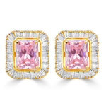Load image into Gallery viewer, Topaz Blush Baguette Earrings
