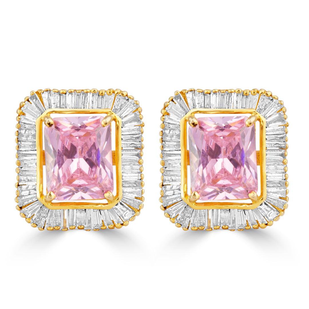 Topaz Blush Baguette Earrings