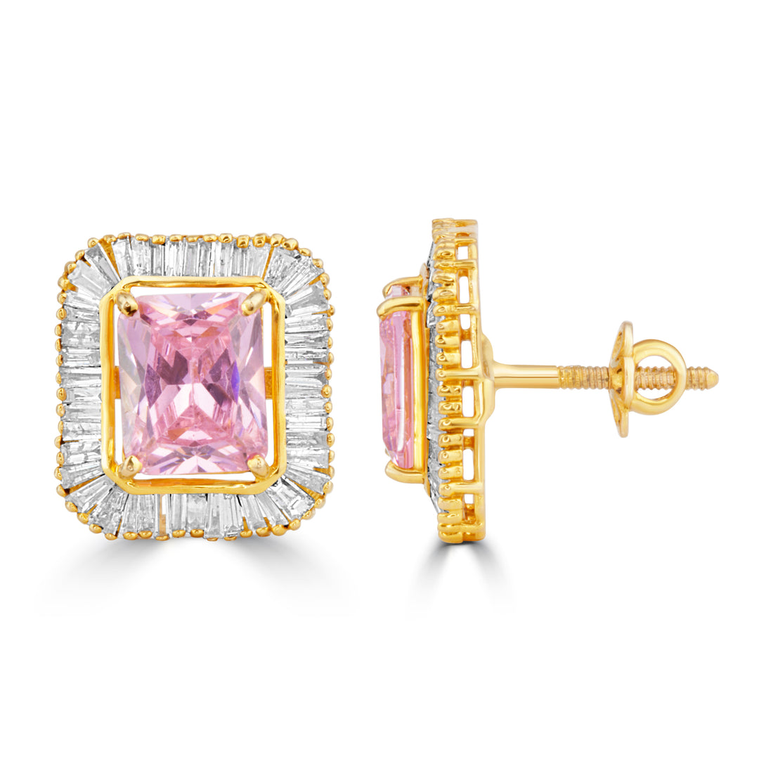 Topaz Blush Baguette Earrings