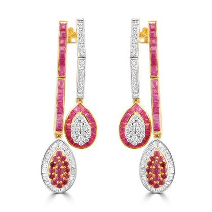 RUBY AND DIAMOND EARRINGS