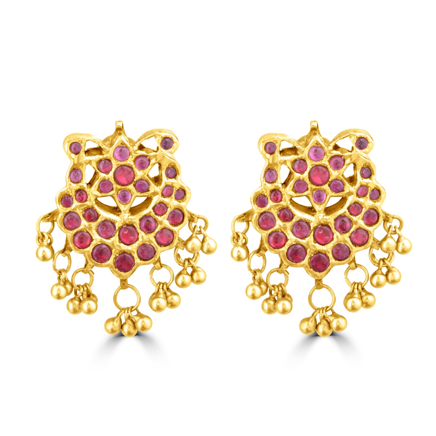 KUNDAN RED STONE EARRINGS