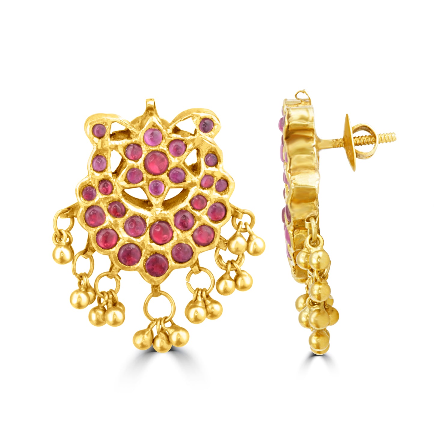 KUNDAN RED STONE EARRINGS