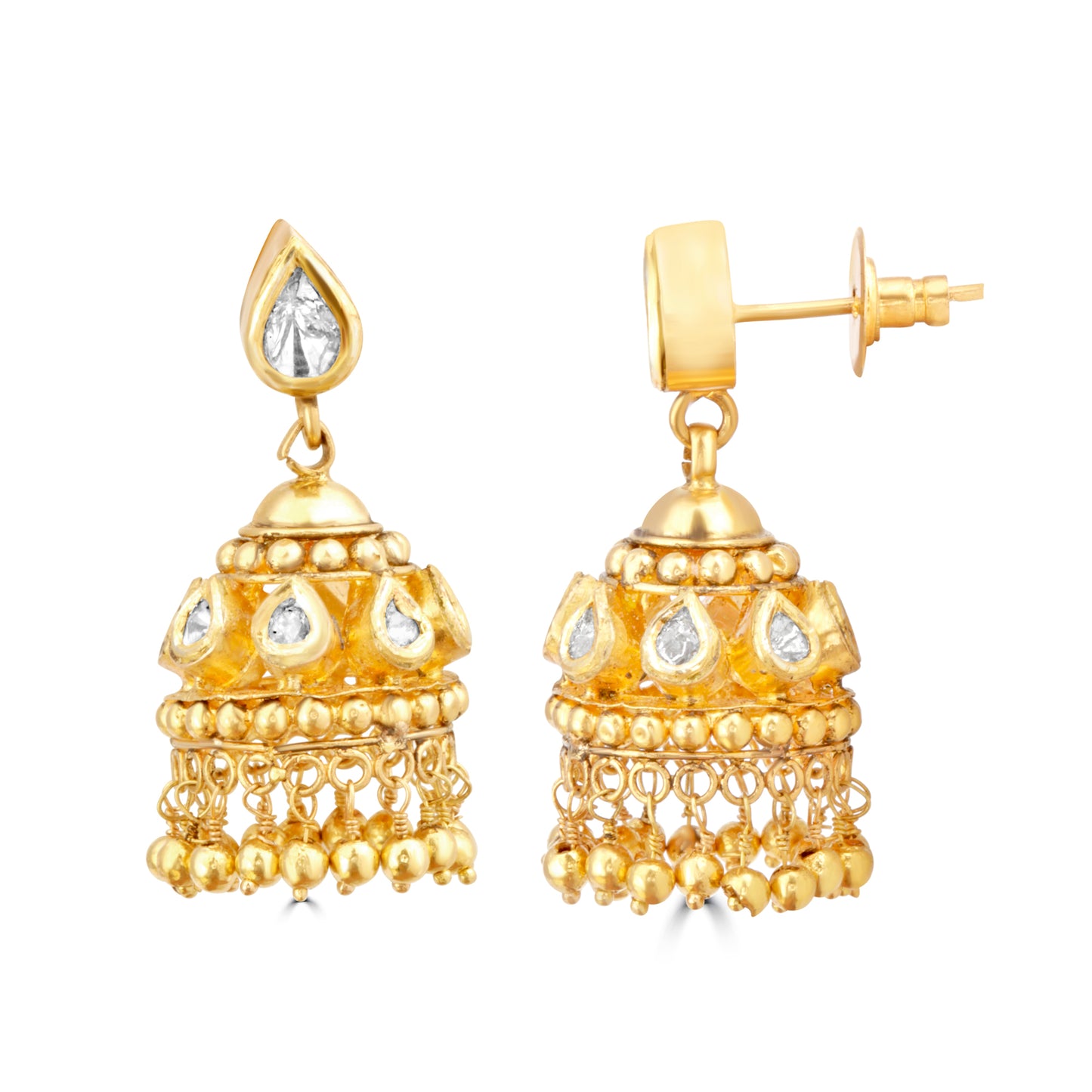 POKI JHUMKI (SCREWS ARE OF SEMI PRECIOUS METAL, WEIGHT OF SCREWS NOT INCLUDED)