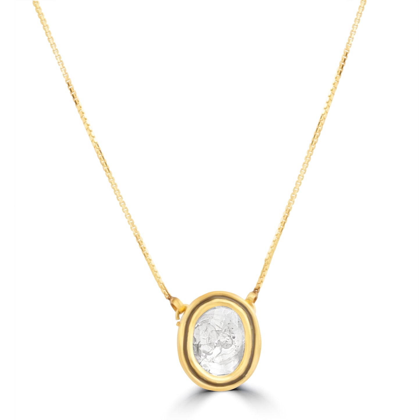 GOLD CHAIN AND SOLITAIRE POLKI PENDANT