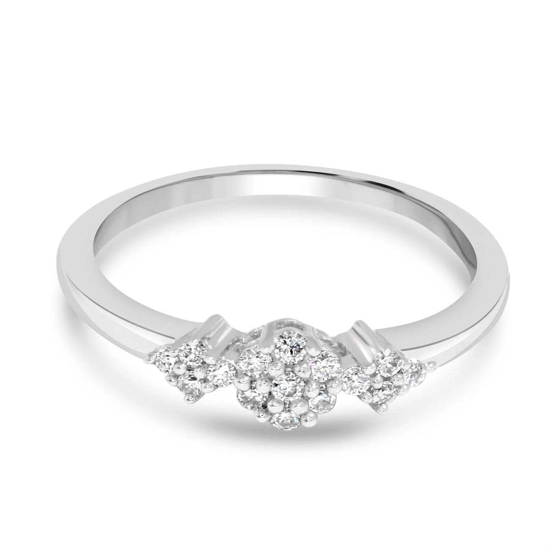 Silver Engagement Ring for Proposal - Past Present Future Ring Gift Idea