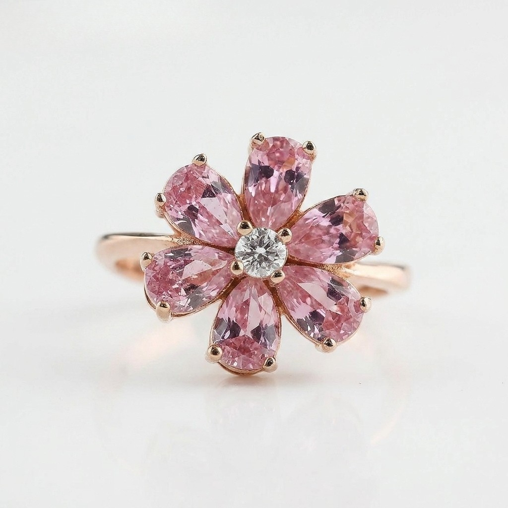 Gold Lab Grown Diamond Floral Ring for Women