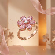 Gold Lab Grown Diamond Floral Ring for Women