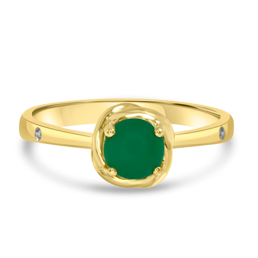 Verdant Vibe gold-plated 92.5 silver ring – front view
