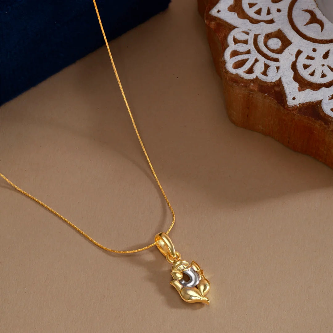 Aesthetic Lord Ganesha Pendant Gold Plated - Best Spiritual Gift Idea