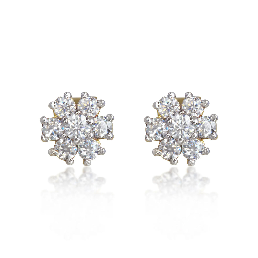 Aesthetic Gold Floral Stud Earrings Gift Idea for Daily Wear - Minimalist Jewellery