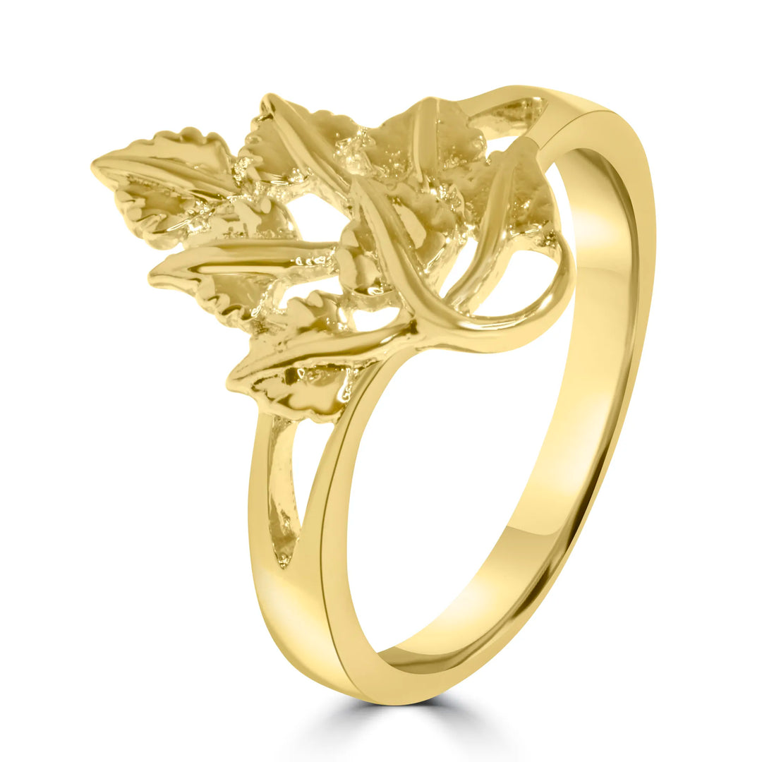 Aesthetic Gold Leaf Ring Gift Idea for Nature Lovers - Boho Style