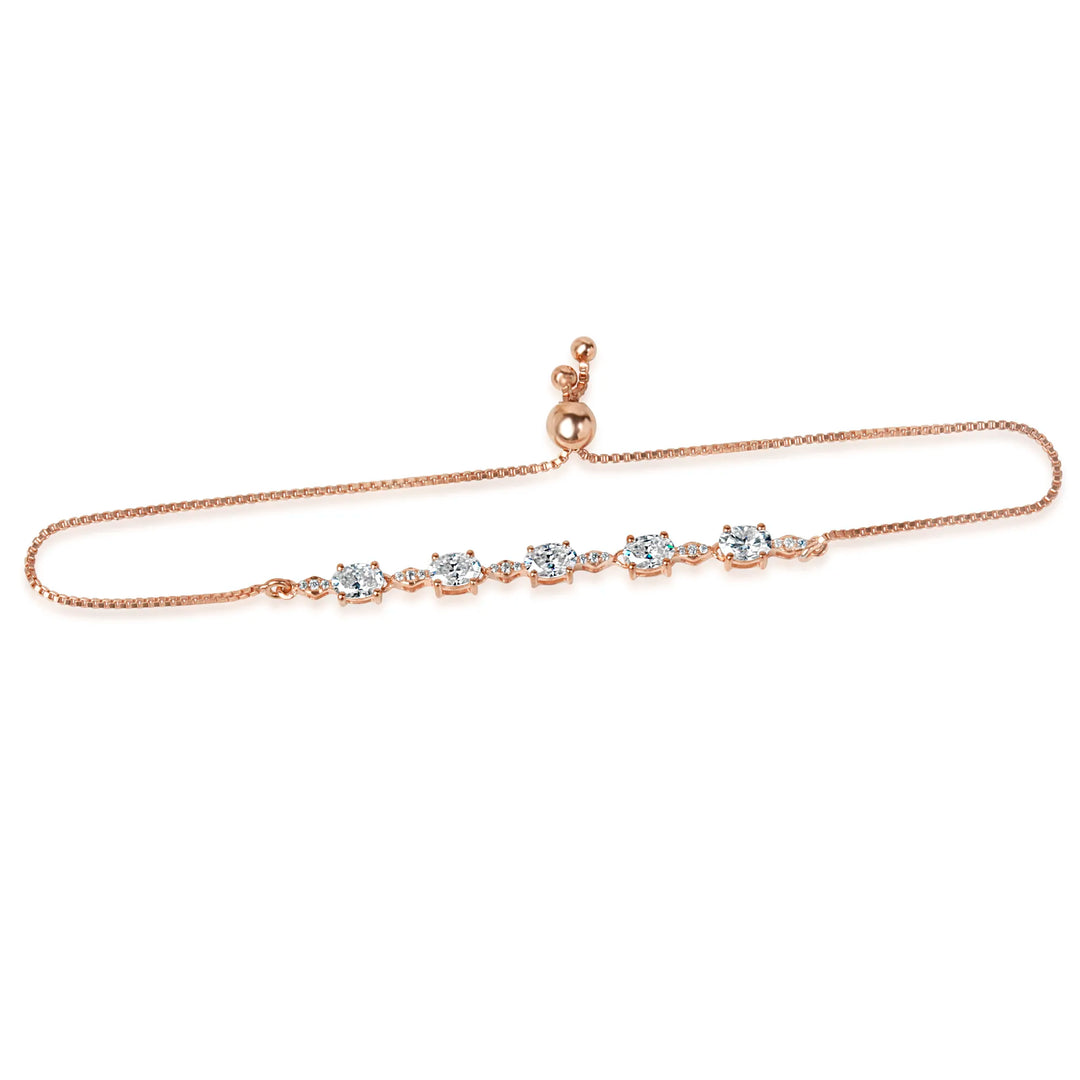 Aesthetic Rose Gold Diamond Bracelet Gift for Girlfriend - Party Wear Jewellery