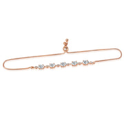 Aesthetic Rose Gold Diamond Bracelet Gift for Girlfriend - Party Wear Jewellery