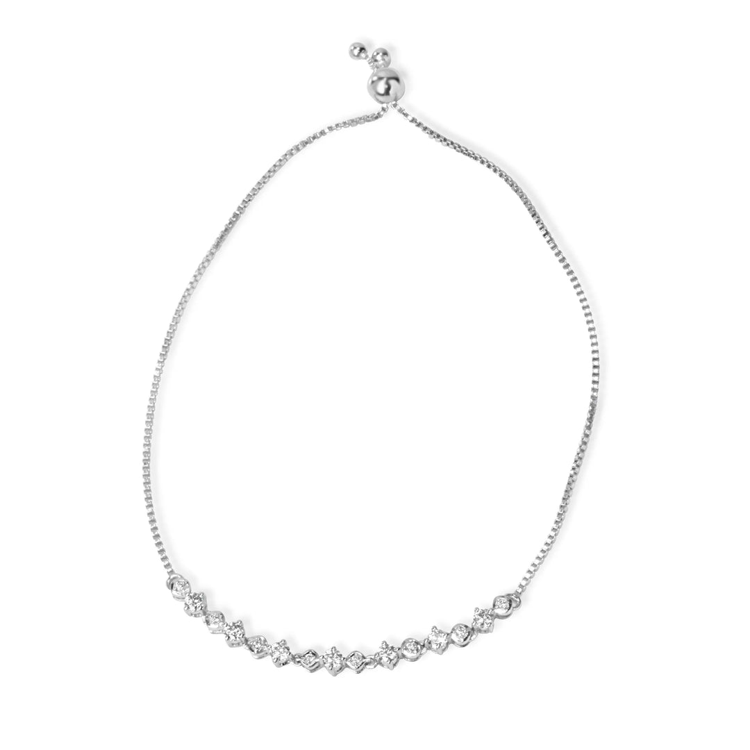 Aesthetic Silver Diamond Bracelet Gift Idea for Friend - Minimalist Jewellery