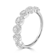 Silver Plated Floral Cluster Ring Aesthetic Gift for Her - Promise Ring Online