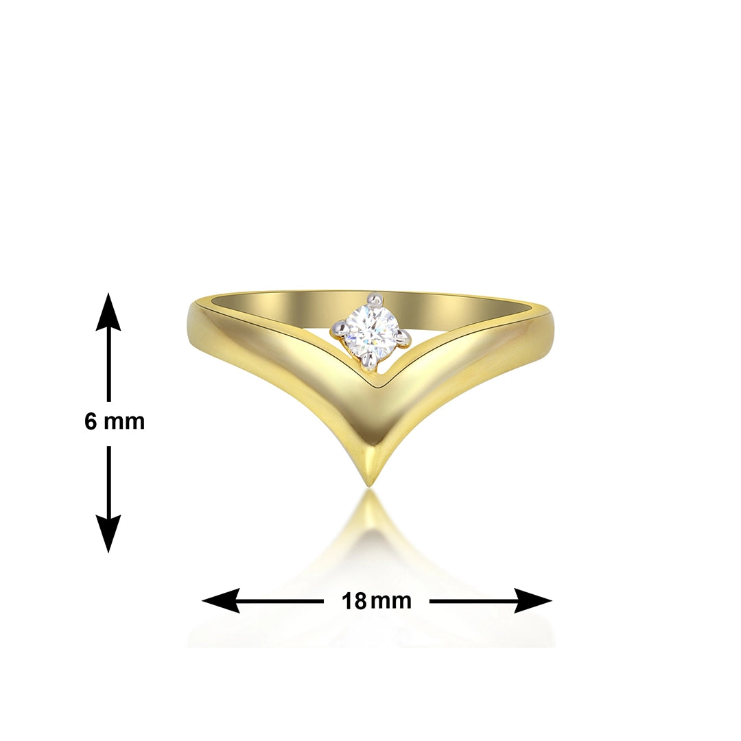 Aesthetic V-Shape Ring Gift Idea for Her - Online Jewellery Shopping