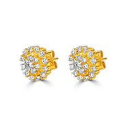High Quality Cubic Zirconia Stud Earrings with Gold Polish - Latest Indian Design