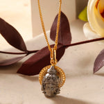 Load image into Gallery viewer, Gold and Silver Plated Dual Tone Lord Kartikeya Face Pendant - Religious Jewellery