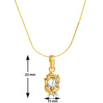 Load image into Gallery viewer, Gold Plated Lord Ganesha Pendant Dimensions and Size Chart - 23mm Height