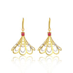 Load image into Gallery viewer, Side View of Gold Plated Hollow Bell Earrings with Fish Hook Closure