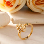 Load image into Gallery viewer, Gold Plated Ring with Textured Maple Leaf Design - Nature Inspired Jewellery