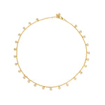 Load image into Gallery viewer, Gold Plated Dainty Choker Necklace with Hanging Pear Shaped Opal Stones