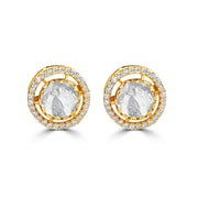 Side View of Gold Polki Studs showing Secure Screw Back Mechanism
