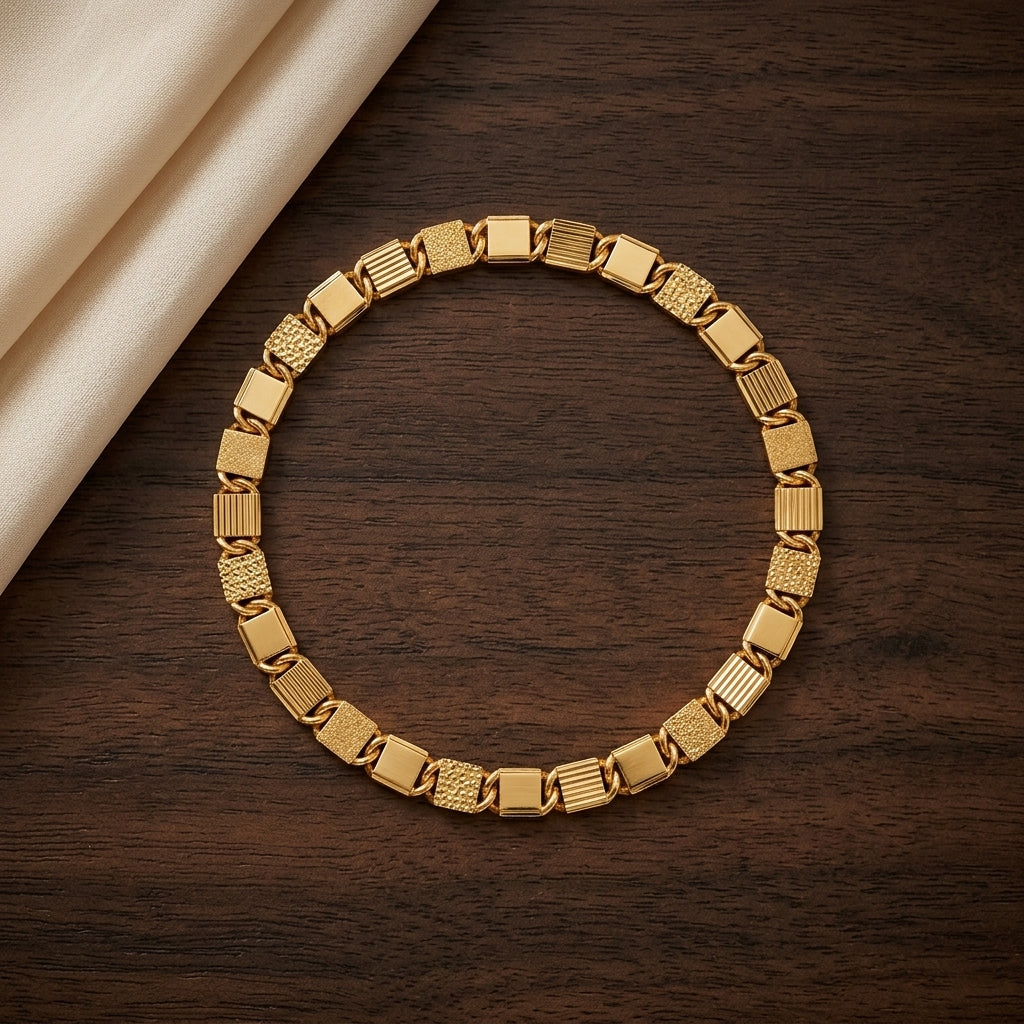Gold Geometric Link Bracelet for Men