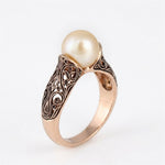 Load image into Gallery viewer, Vintage Gold Pearl Statement Ring for Women