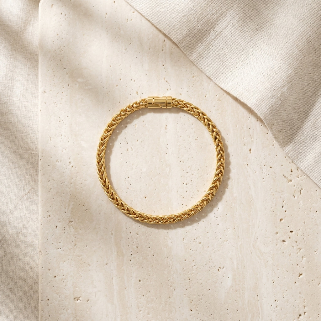 Gold Wheat Chain Bracelet for Men