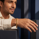 Load image into Gallery viewer, Gold Geometric Link Bracelet for Men