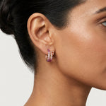 Load image into Gallery viewer, Pink Sapphire &amp; Morganite Double Hoop Gold Earrings for Women