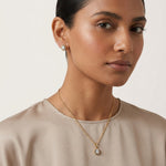 Load image into Gallery viewer, 9KT Gold Oval Halo Pendant Necklace &amp; Stud Earrings Set