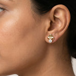 Load image into Gallery viewer, 9KT Gold Geometric Diamond Stud Earrings for Women