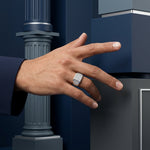 Load image into Gallery viewer, Silver Men's Diamond Signet Ring
