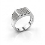 Load image into Gallery viewer, Silver Men's Diamond Signet Ring