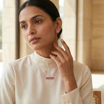 Load image into Gallery viewer, Rose Gold Pink Stone Necklace &amp; Earrings Set for Women – Elegant Luxury Jewellery