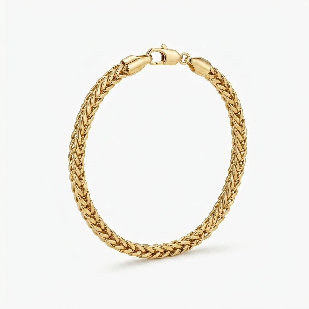 Gold Wheat Chain Bracelet for Men