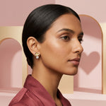 Load image into Gallery viewer, 9KT Gold Geometric Diamond Stud Earrings for Women