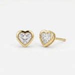 Load image into Gallery viewer, 9KT Gold Heart Diamond Stud Earrings for Women